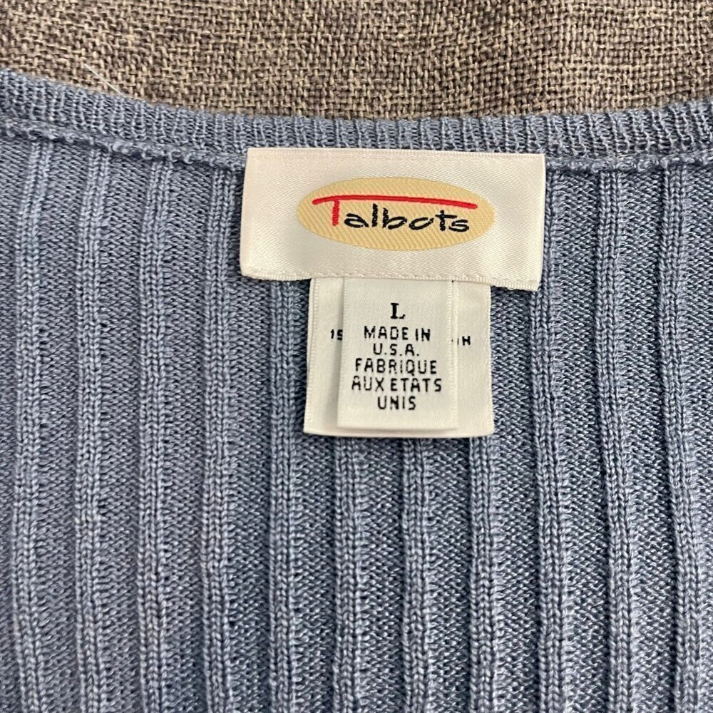 Blue Ribbed Women's Sweater - Picture 5 of 10